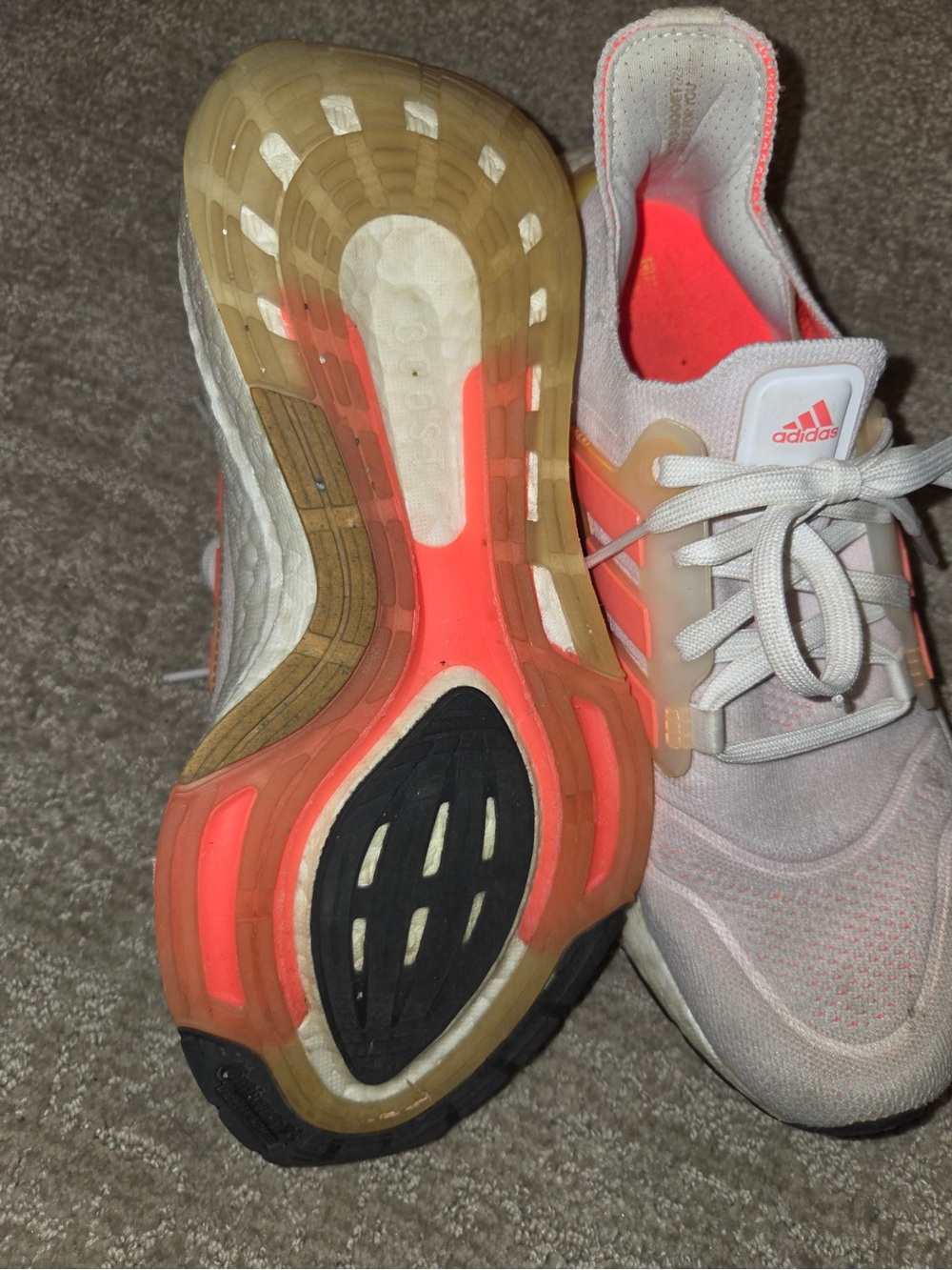 adidas Women's Light Pink and Coral Running Sneakers
